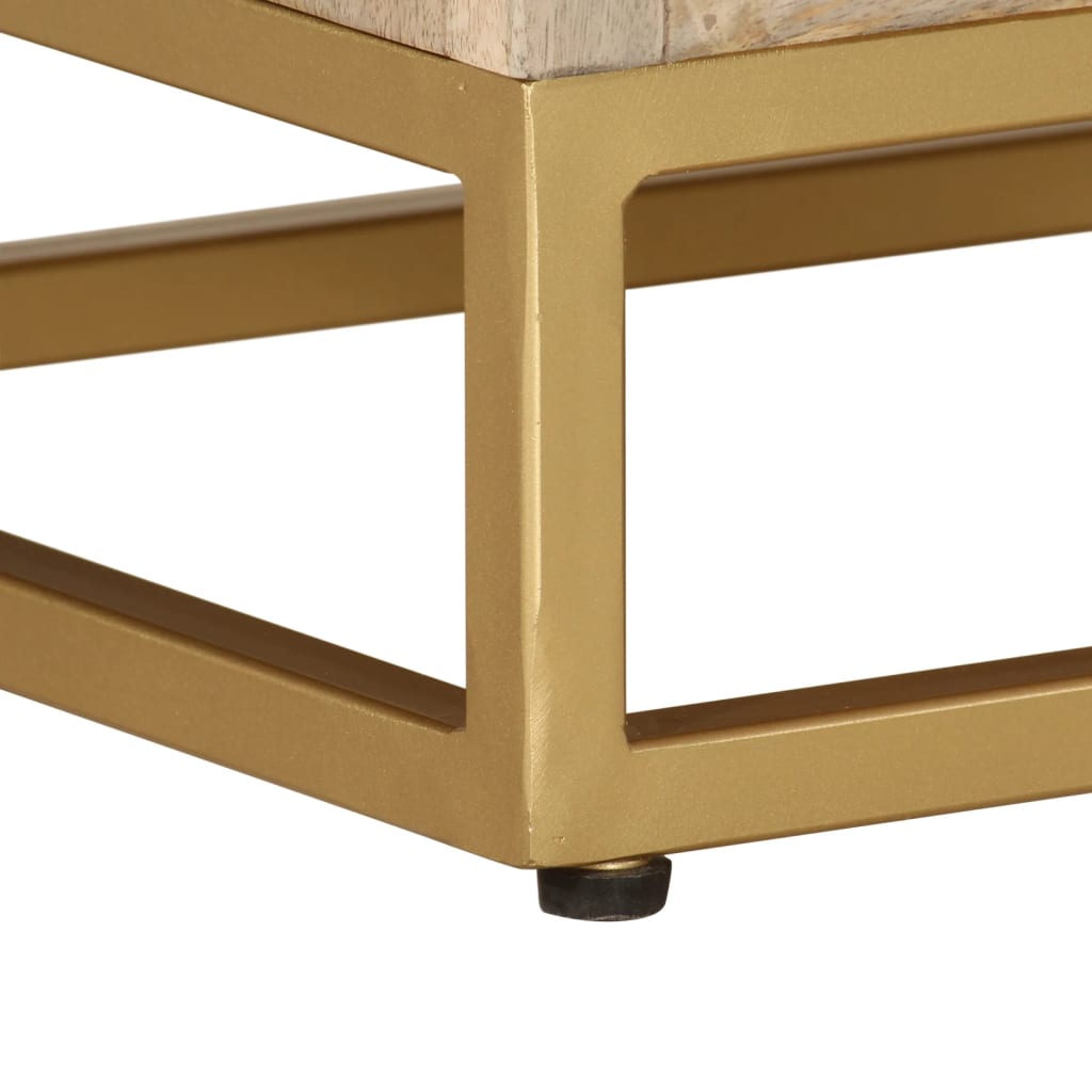 Tv-bord massivt mangotræ og jern - 110 x 30 x 40 cm, 1, med 6 skuffer, x - number 8.