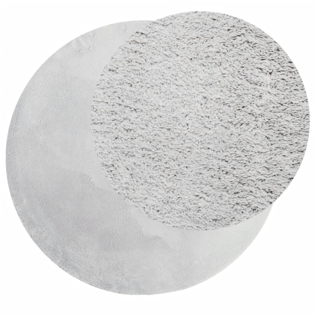 Gulvtæppe huarte kort luv og vaskbart - grå, ø 80 cm - number 3.