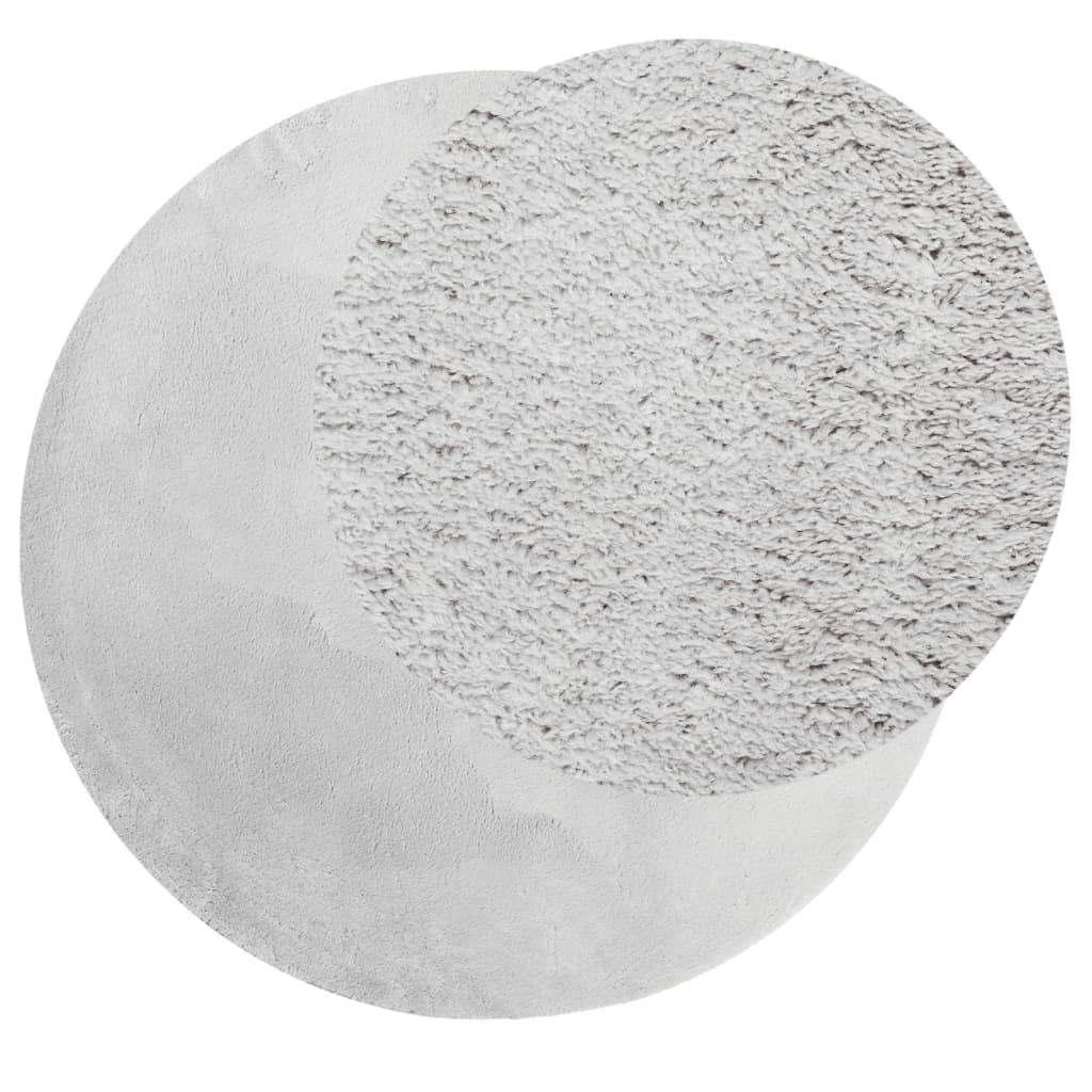 Gulvtæppe huarte kort luv og vaskbart - grå, ø 200 cm - number 3.