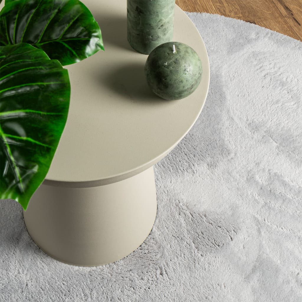 Gulvtæppe huarte kort luv og vaskbart - grå, ø 200 cm - number 7.