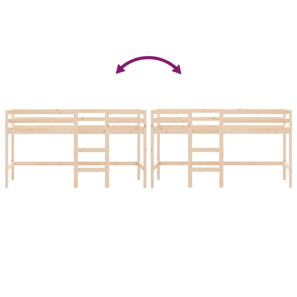 Høyseng med stige heltre furu - gyldenbrun, 90 x 200 cm - number 8.