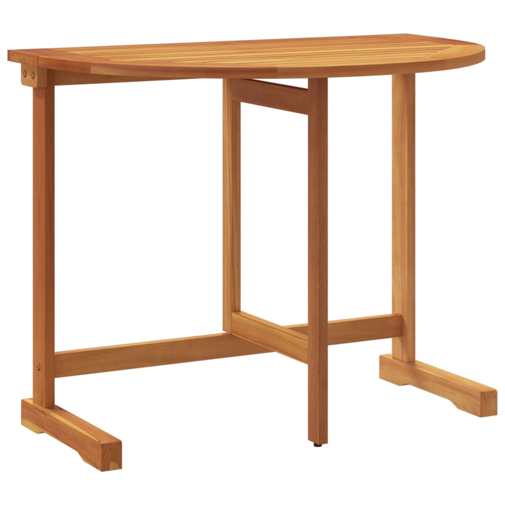 Altanbord 90x60x72 cm foldbart massivt akacietræ - 1, halvrund - number 2.
