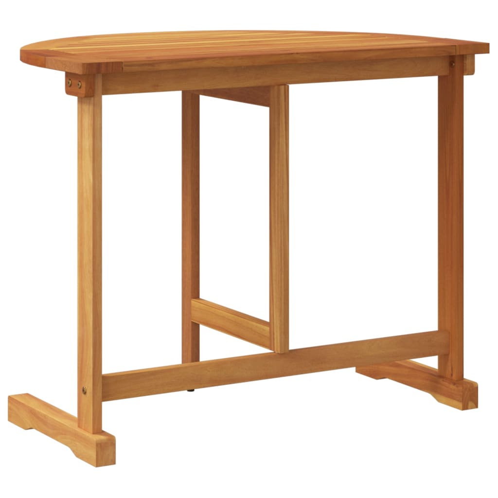 Altanbord 90x60x72 cm foldbart massivt akacietræ - 1, halvrund - number 6.