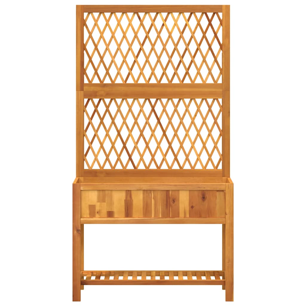 Plantekasse med espalier og hylde massivt akacie - 100 x 32 x 185 cm, 1 - number 4.