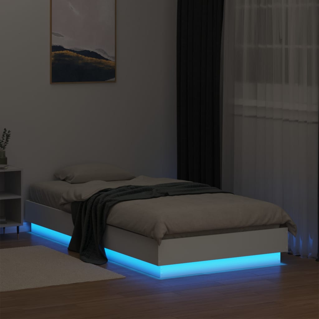 Sengeramme med led-lys - hvid, 90 x 190 cm-1 - number 5.