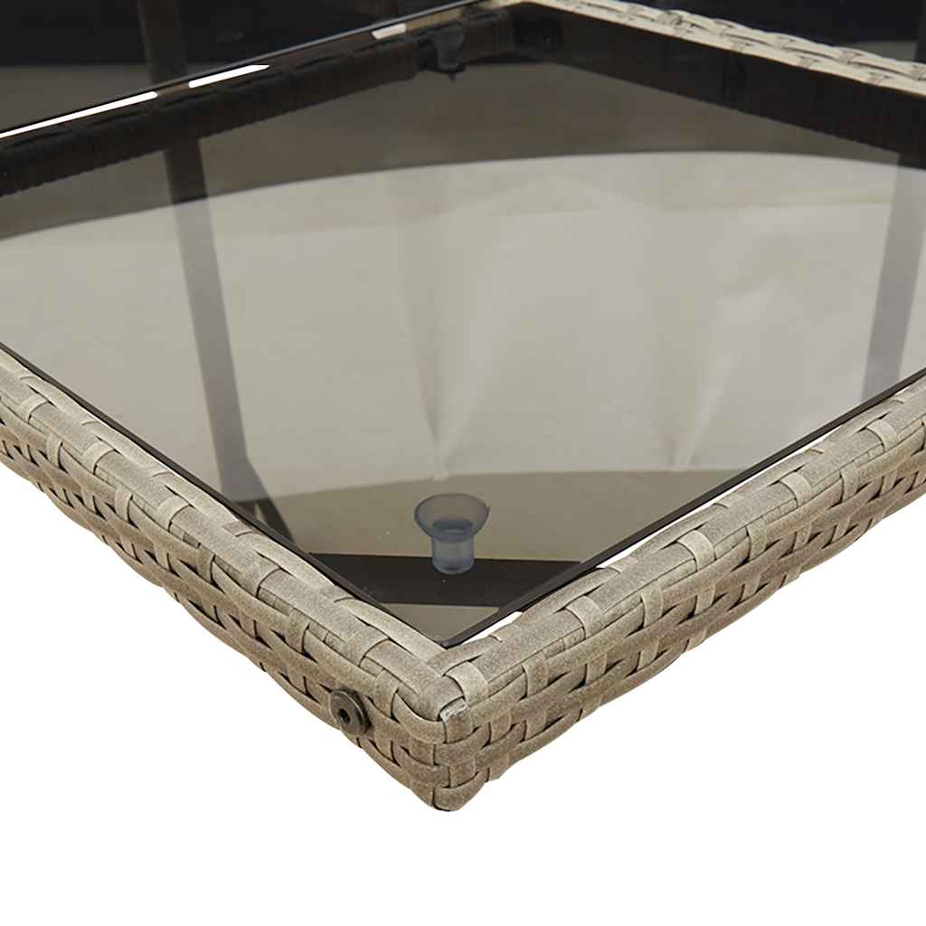 Spisebord sett for hage 5 deler med puter polyrattan - grå, glass, 4 - number 5.