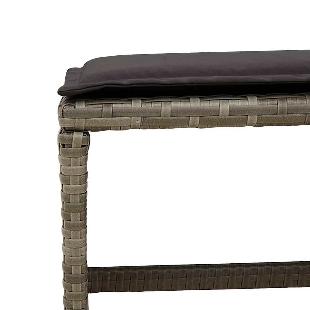 Loungesæt til haven 11 dele med hynder polyrattan - grå, glas, 10 - number 10.