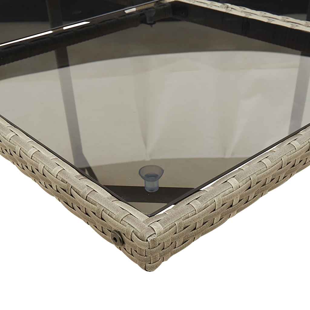 Loungesæt til haven 11 dele med hynder polyrattan - grå, glas, 10 - number 5.