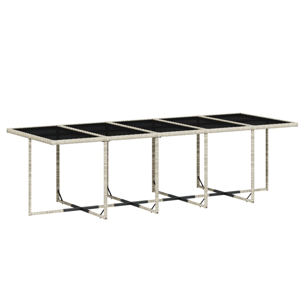 Salongsett for hagen 11 deler med puter polyrattan - lys grå, glass, 10 stk - number 4.