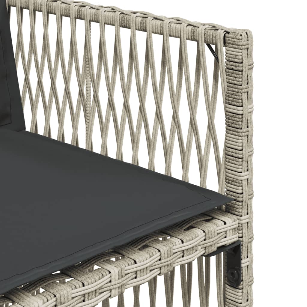 Salongsett for hagen 11 deler med puter polyrattan - lys grå, glass, 10 stk - number 8.