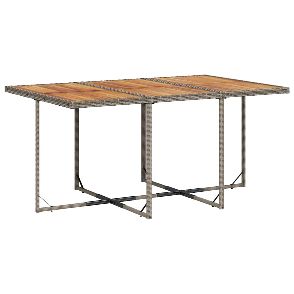 Loungesæt til haven 11 dele med hynder polyrattan - grå, træ, 10 - number 3.