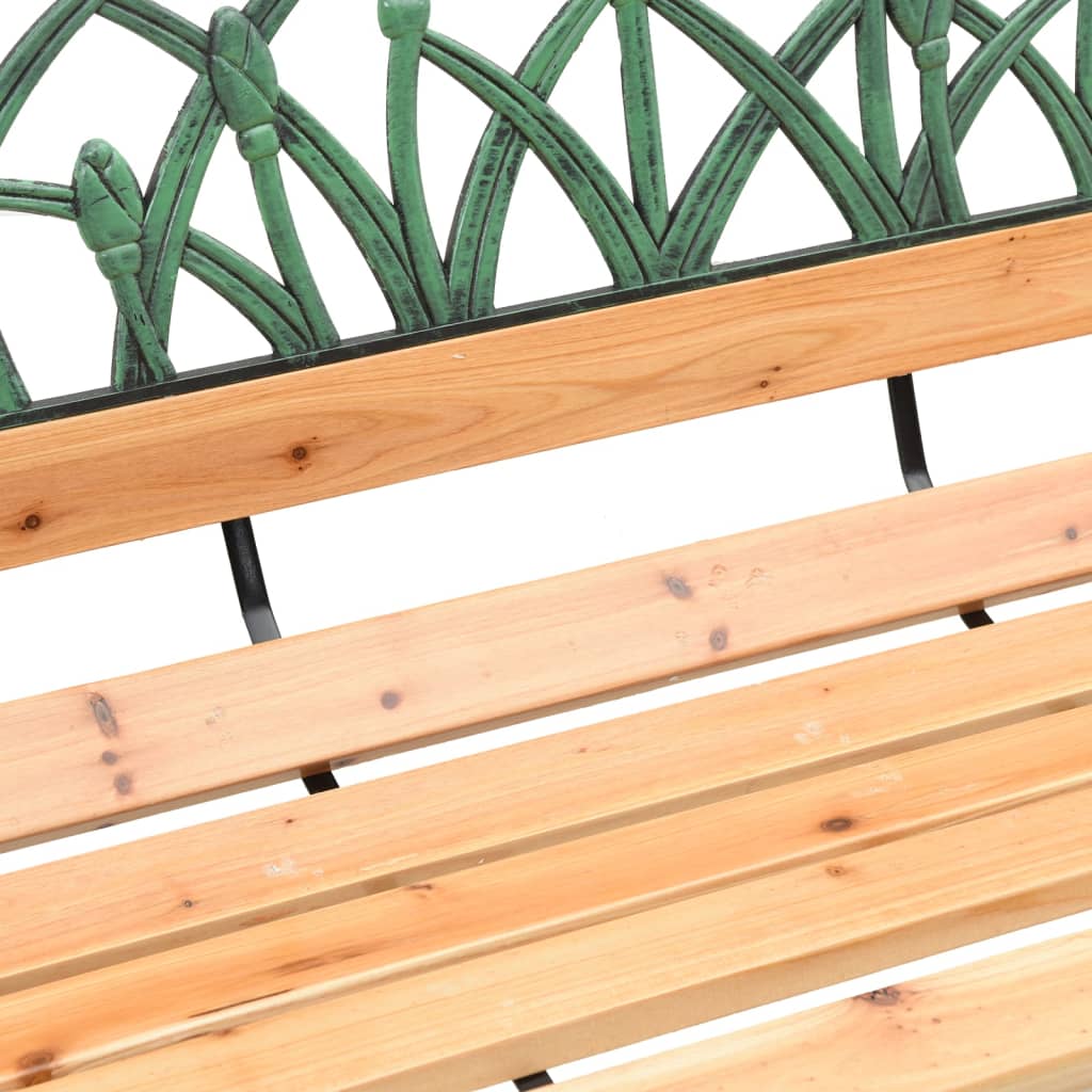 Havebænk 116 cm massivt grantræ og stål - number 8.