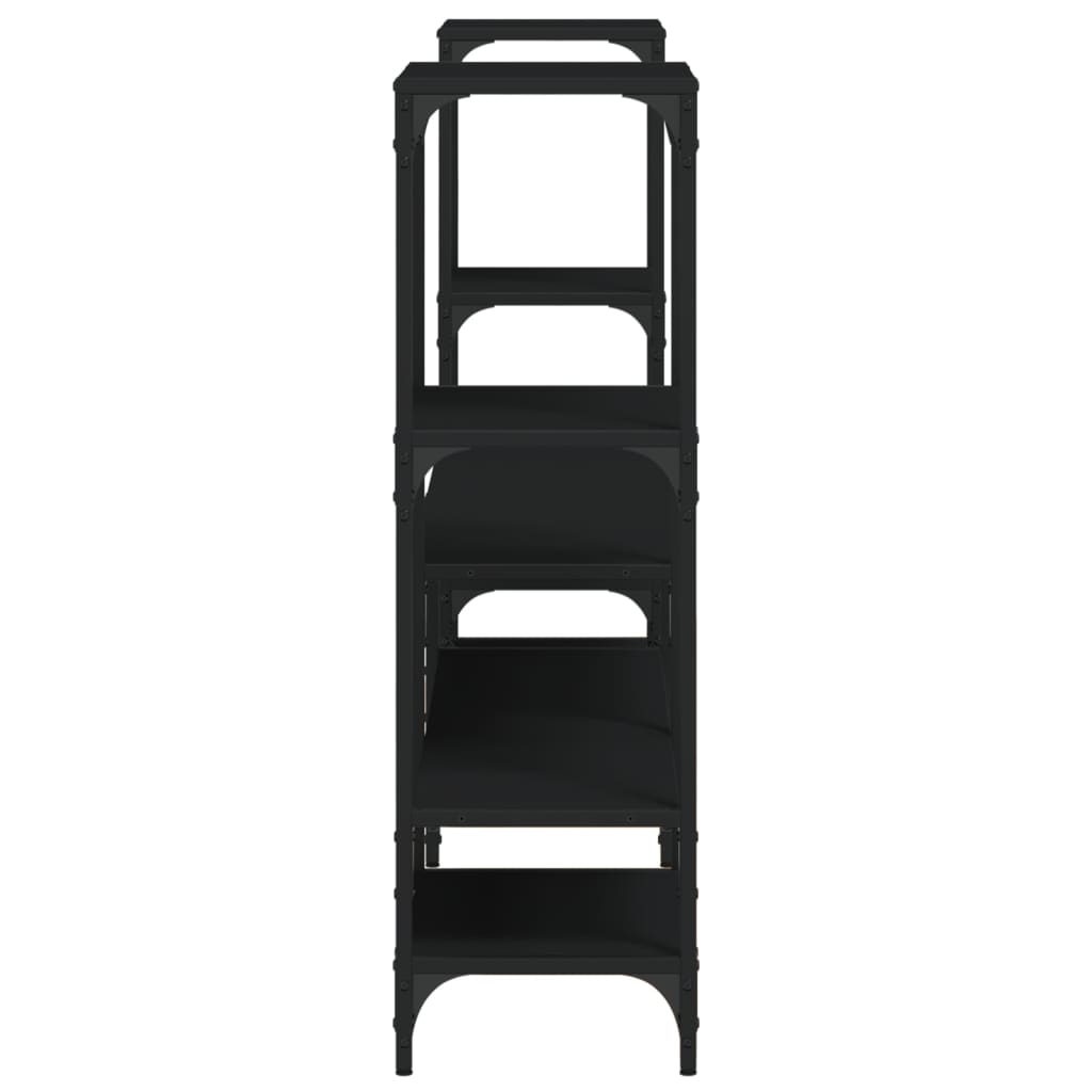 Tv-bord 206,5x28,5x95 cm konstruert tre - svart, 1 - number 6.