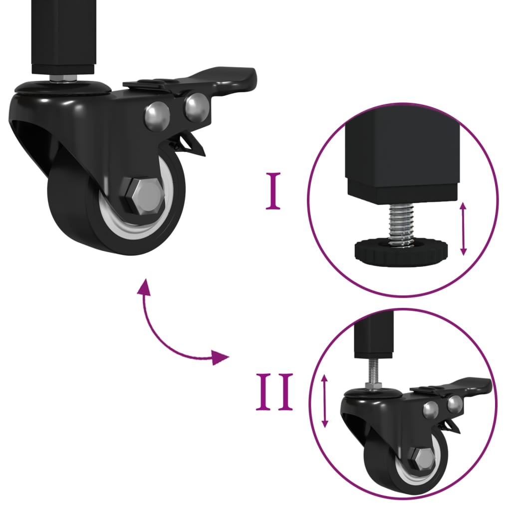 Køkkenvogn 100x50x95 cm konstrueret træ - sort - number 11.