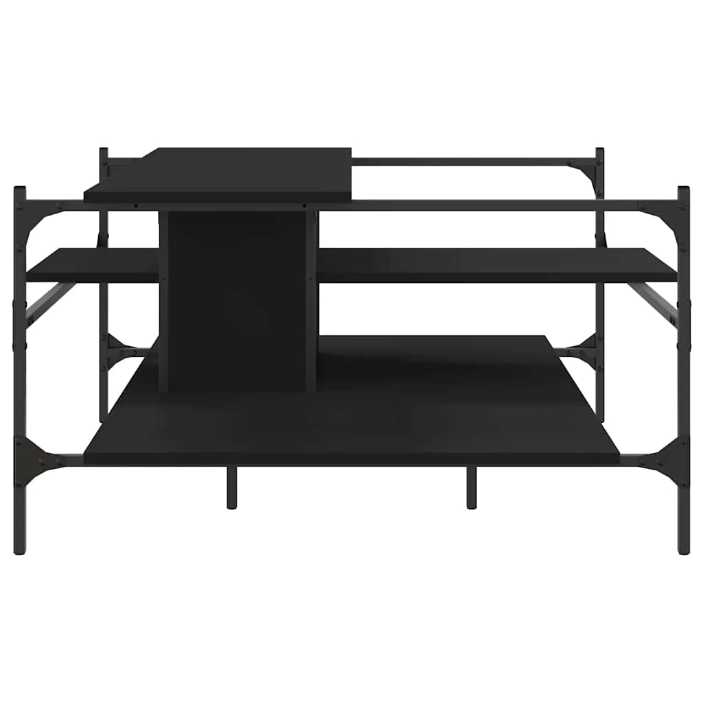 Stolić za kavu 100x100x48,5 cm konstruirano drvo - crni, 1 - number 6.