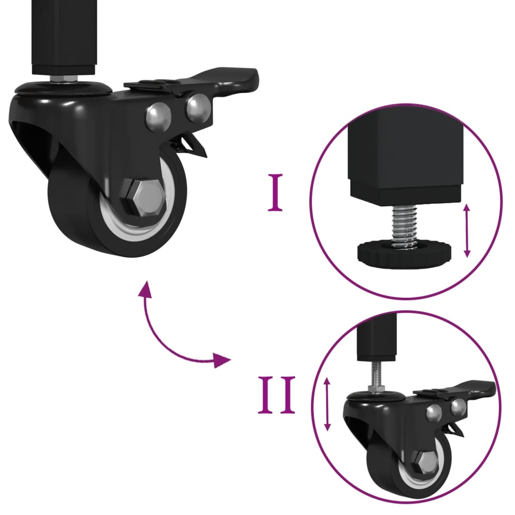 Køkkenvogn 53x20x76 cm konstrueret træ - sort-1 - number 10.