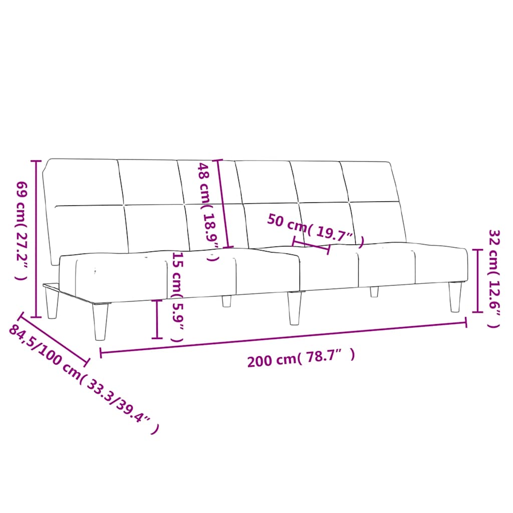 Sofa 2-osobowa rozkładana tkanina - ooo 7, bez podłokietników bez podnóżka - number 10.