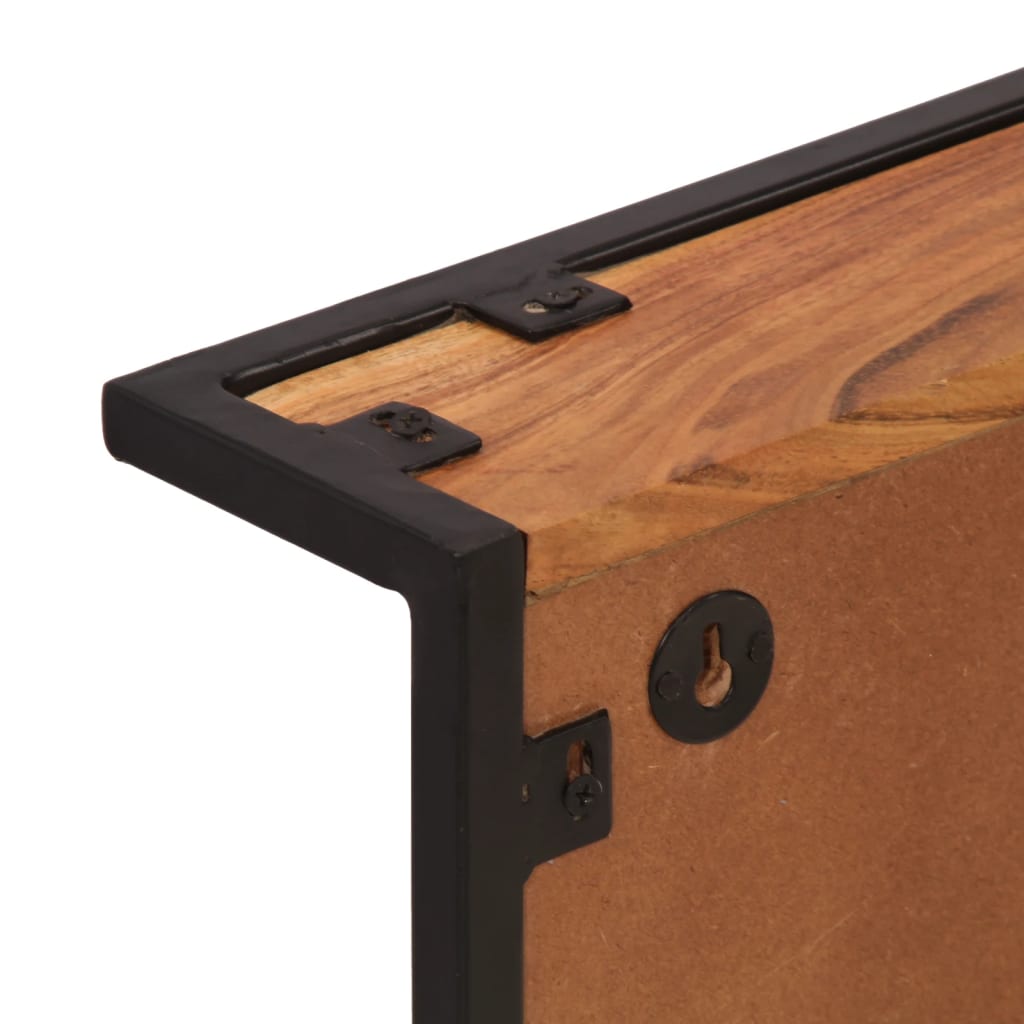 Vegghengt klesstativ 6 kroker massivt akasietre - number 6.