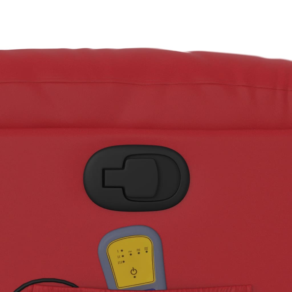 Fotel masujący sztuczna skóra czerwony - number 10.