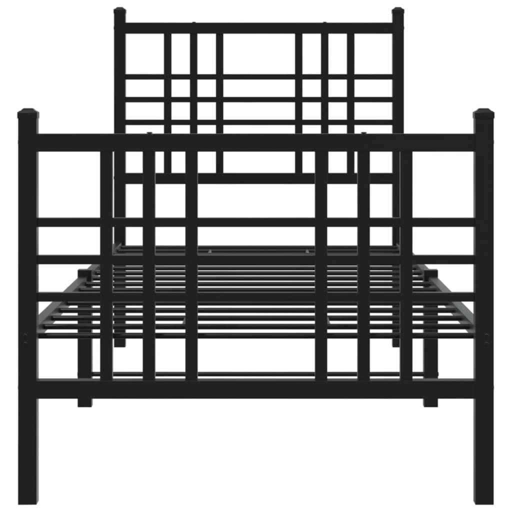 Bed frame with headboard and foot fence metal - black, 80 x 200 cm, ooo 2, with headboard and foot fence - number 4.
