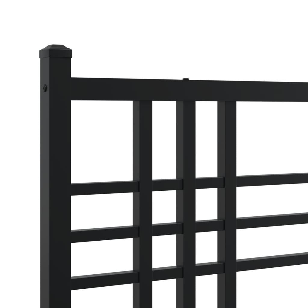 Bed frame with headboard and foot fence metal - black, 80 x 200 cm, ooo 2, with headboard and foot fence - number 7.