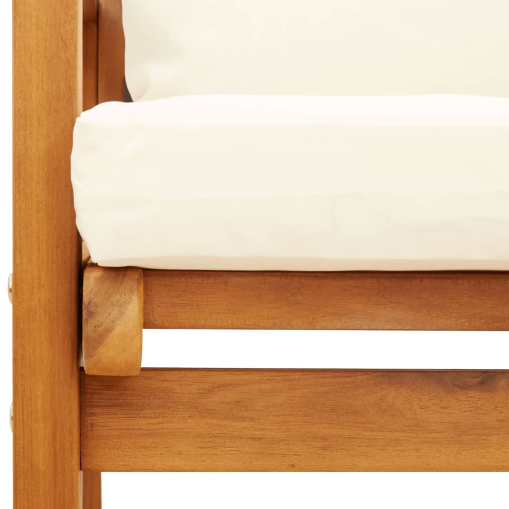 Set namještaja za vrt s jastucima solid acacia stabla - smeđa i krem ​​boja, 1, klupa + stol - number 5.