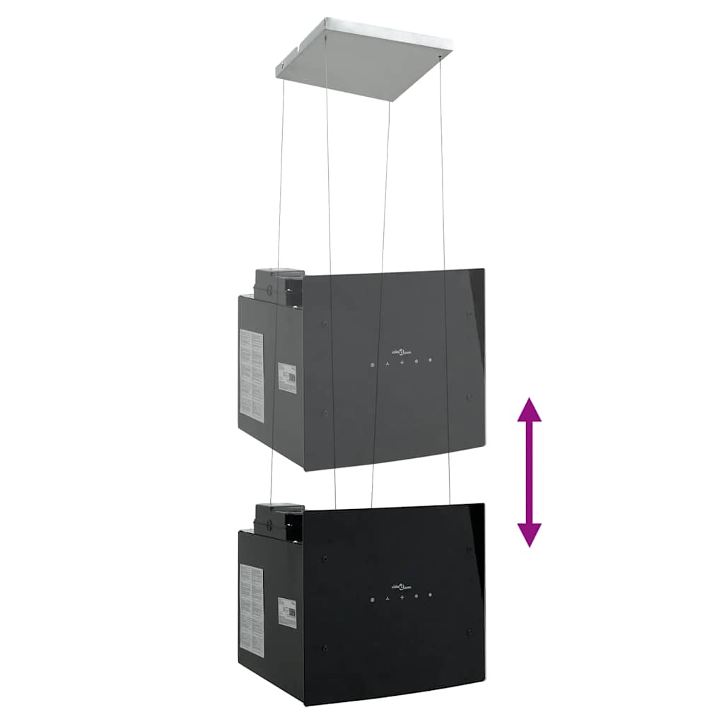 Frithængende emhætte med touch-sensor og lcd-skærm hærdet glas - number 8.