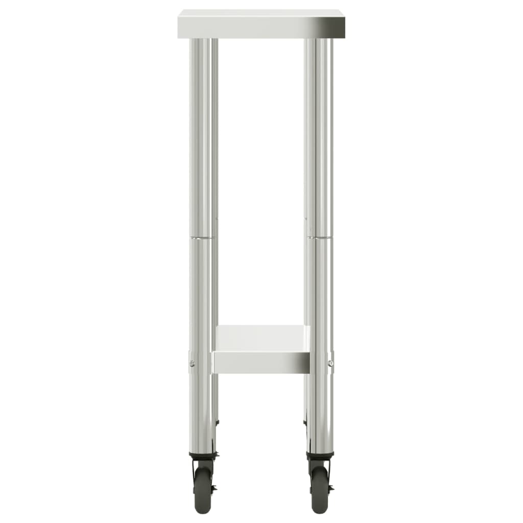 Radni stol s kotačima za kuhinju 55x30x85 cm inox - number 6.