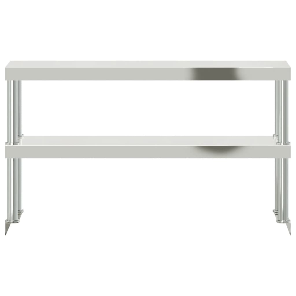 Ripiano superiore per banco da lavoro 110x30x65 cm 2 livelli acciaio inox - number 5.