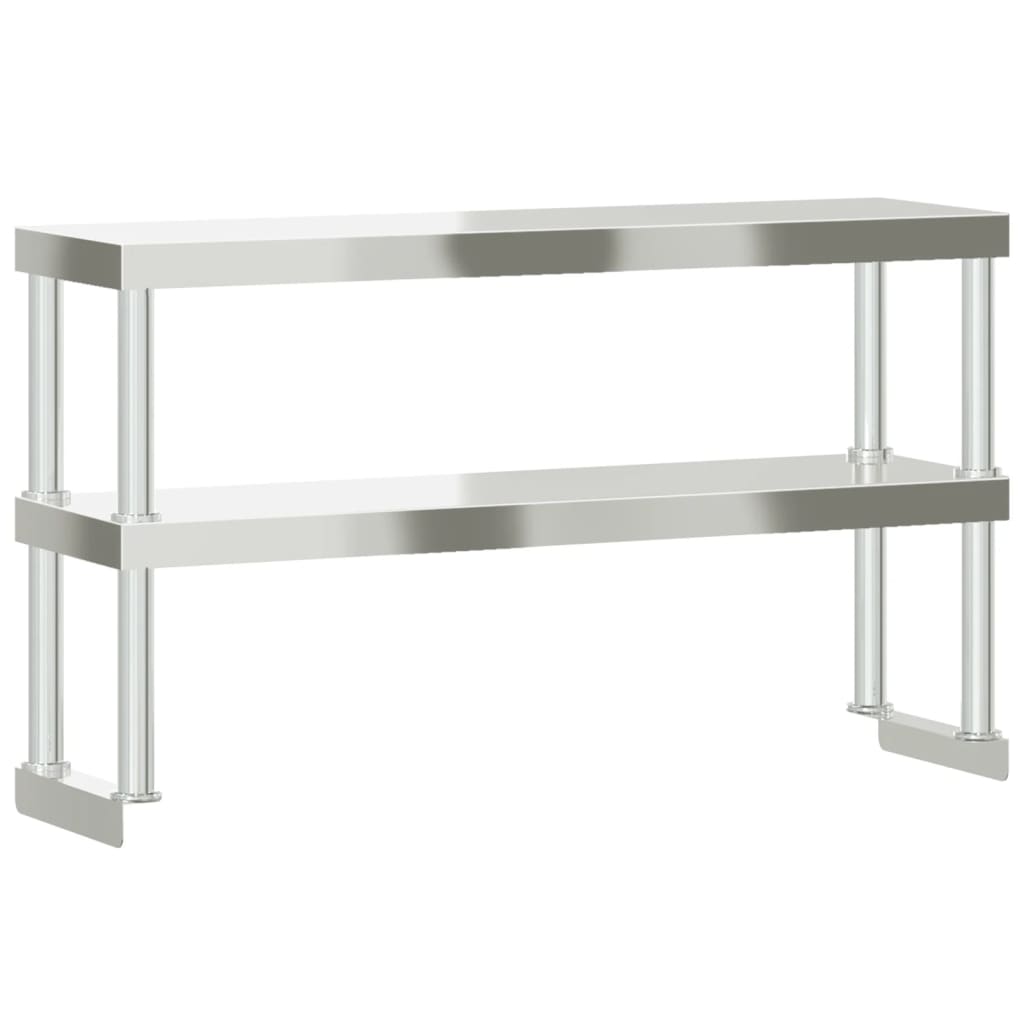 Ripiano superiore per banco da lavoro 110x30x65 cm 2 livelli acciaio inox - number 7.