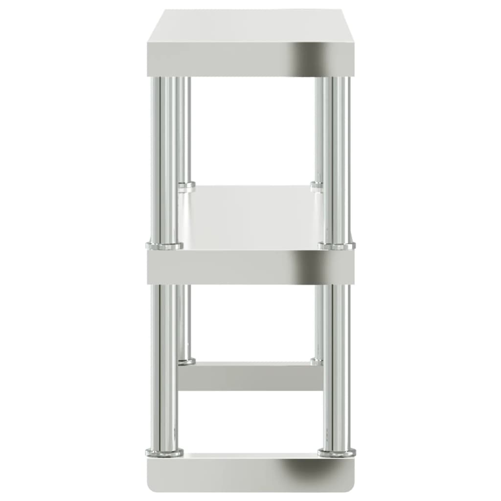 Ripiano superiore per banco da lavoro 110x30x65 cm 2 livelli acciaio inox - number 6.