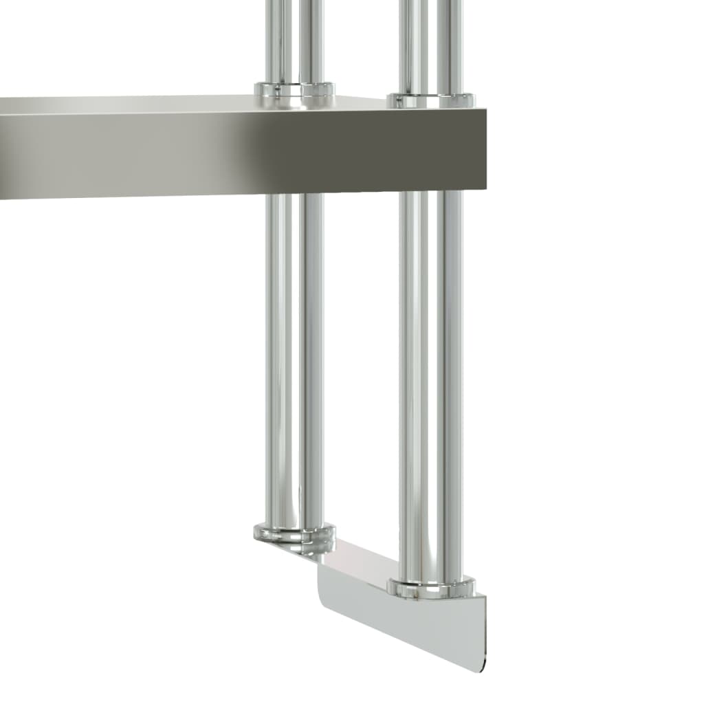 Ripiano superiore per banco da lavoro 110x30x65 cm 2 livelli acciaio inox - number 8.