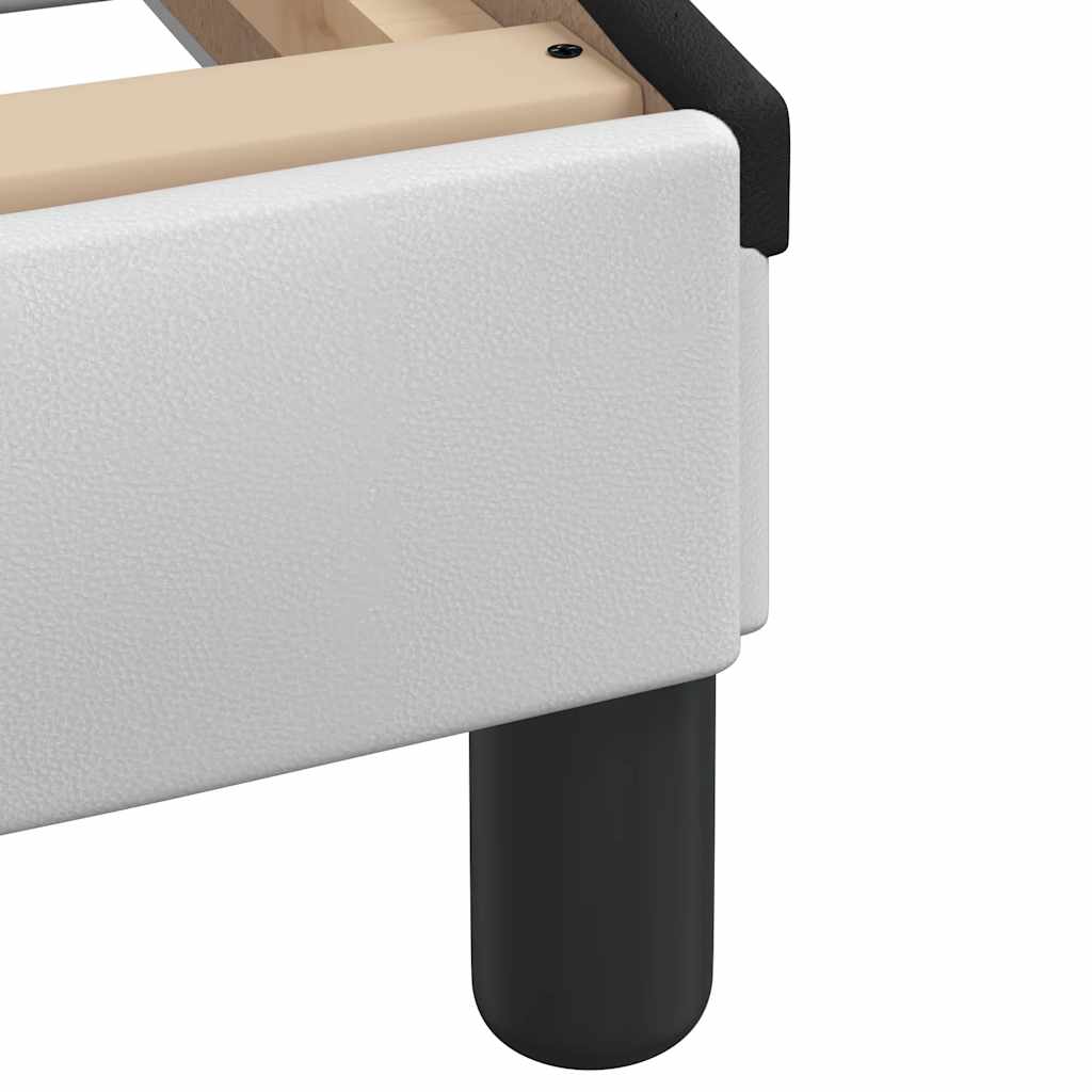 Bed frame with artificial leather headboard and - white and black, 140 x 200 cm - number 9.