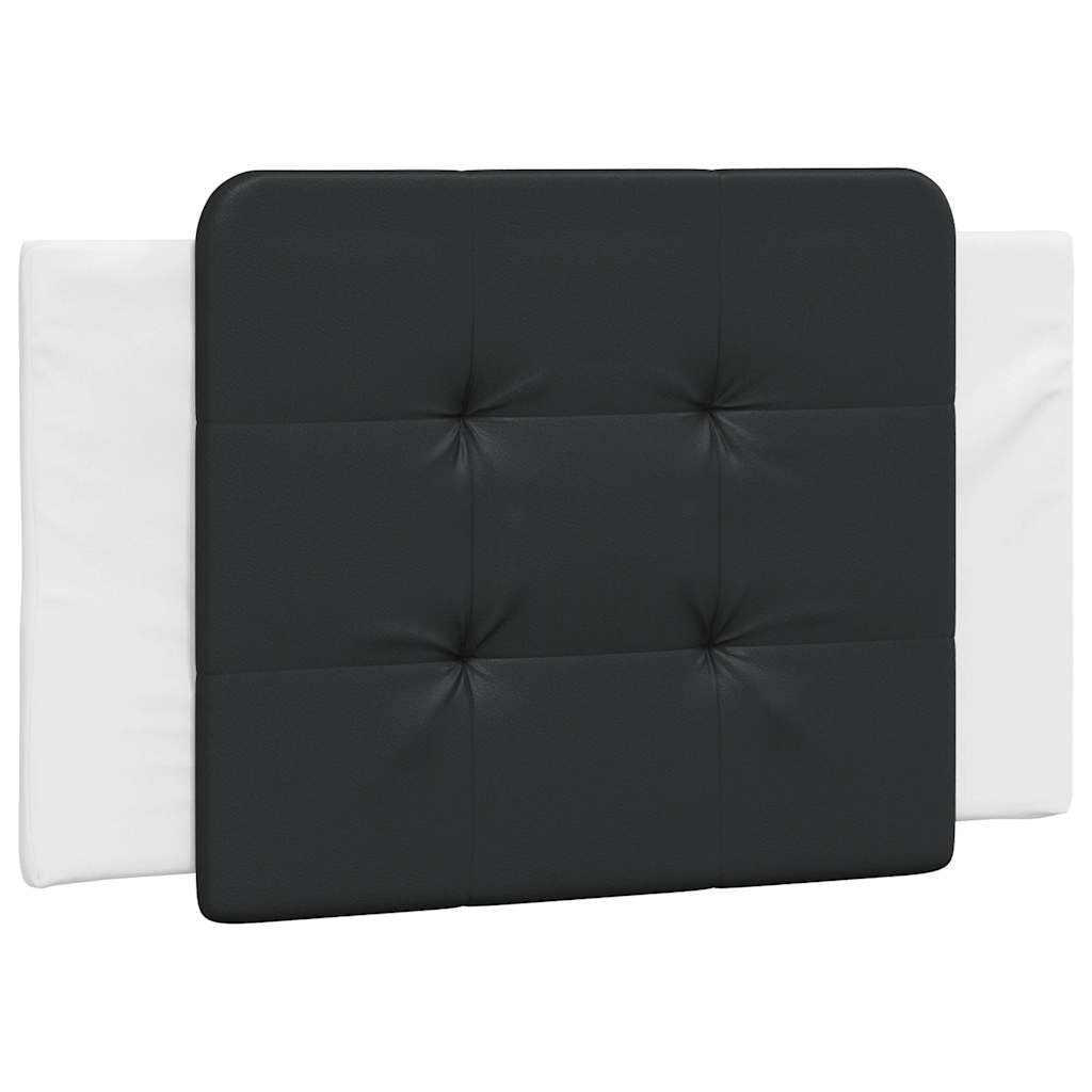 Bed frame with artificial leather headboard and - white and black, 140 x 200 cm - number 8.