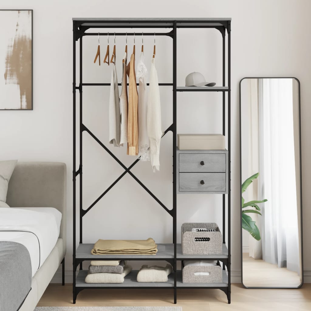 Ormar s ladicama 100x40x180 cm konstruirano drvo siva sonoma - sivi sonoma hrast, 1 - number 1.