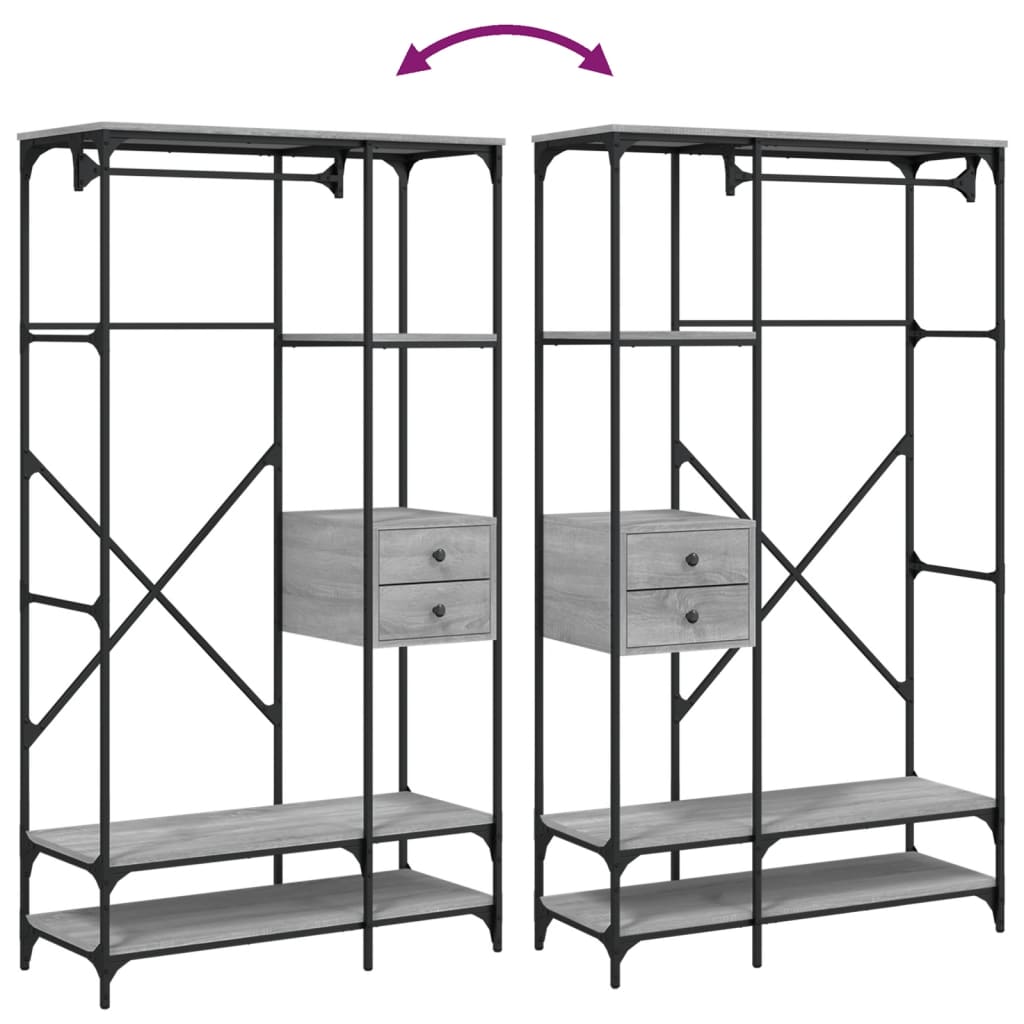 Ormar s ladicama 100x40x180 cm konstruirano drvo siva sonoma - sivi sonoma hrast, 1 - number 9.