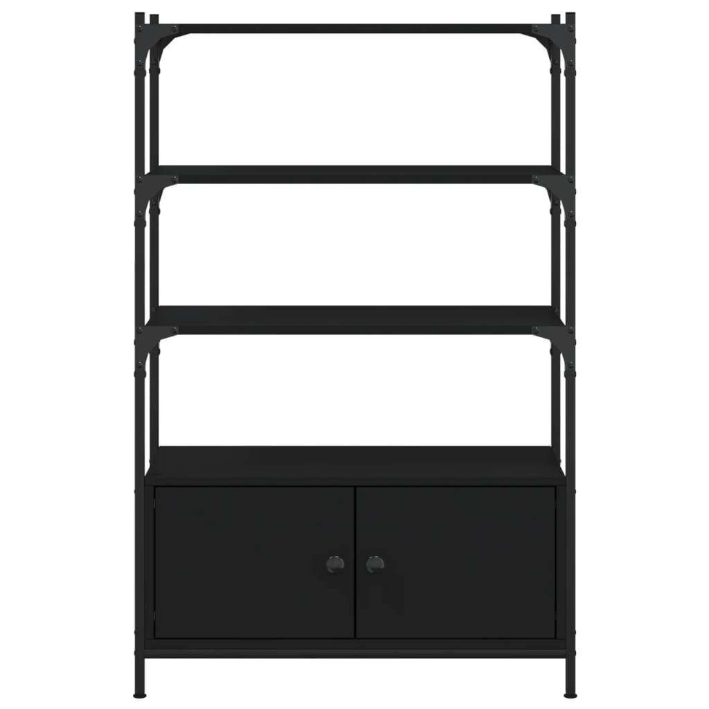 Bogreol med 3 hylder 70x30x109,5 cm konstrueret træ - sort, 1, 70 cm - number 6.