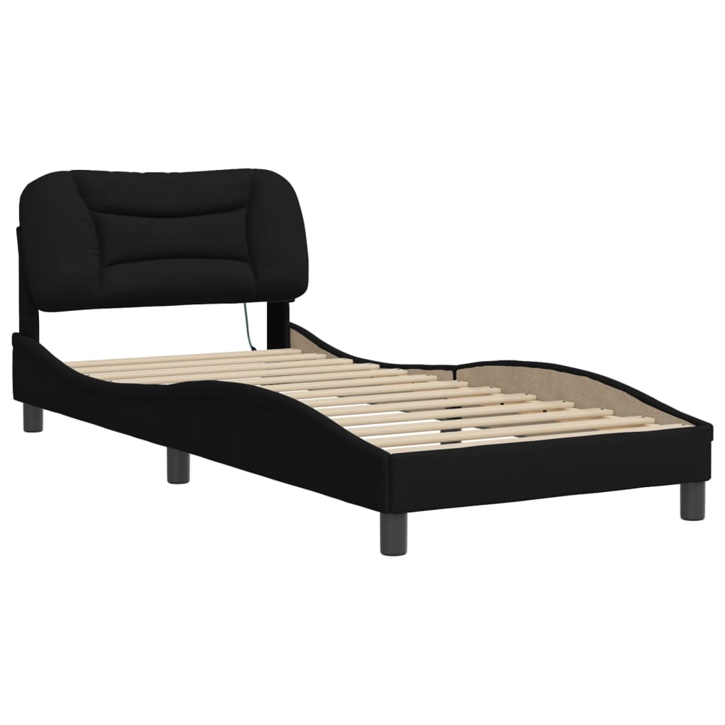 Bed frame with joints without mattress fabric - black, 80 x 200 cm - number 3.