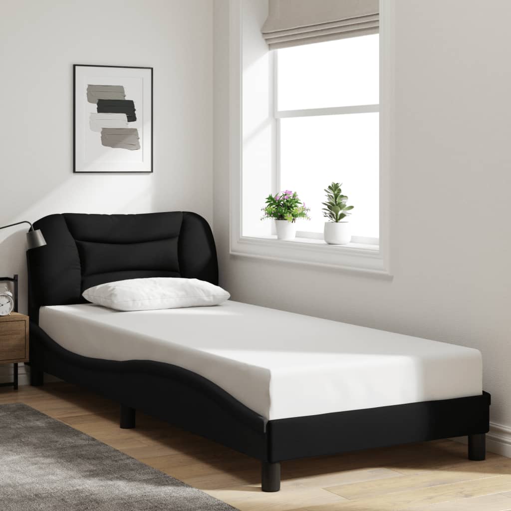 Bed frame with joints without mattress fabric - black, 80 x 200 cm - number 4.