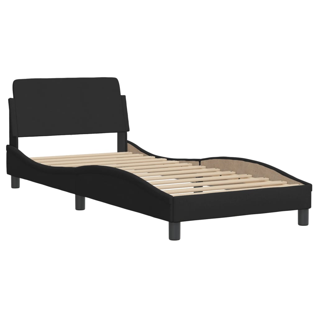Bed frame with joints without mattress fabric - black, 80 x 200 cm - number 7.