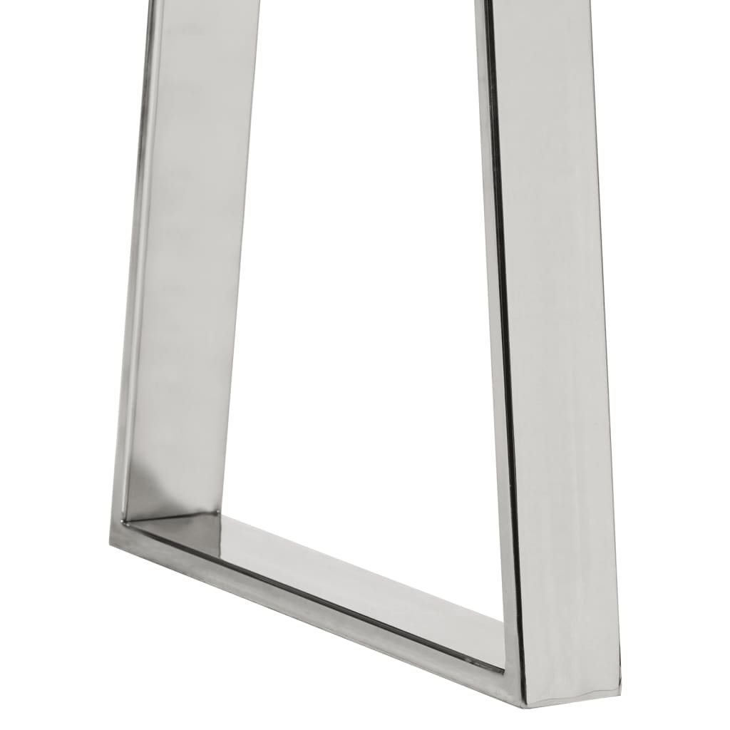 Klupa s prirodnim rubom 105 cm - srebro, masivno drvo bagrem - number 7.