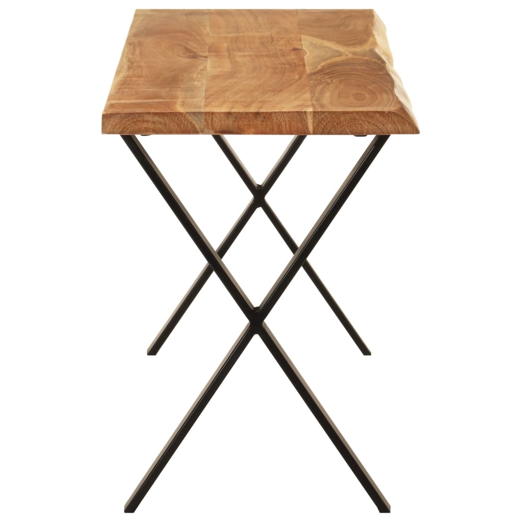 Ławka z naturalną krawędzią 105 cm - czarna, lite drewno akacjowe - number 3.