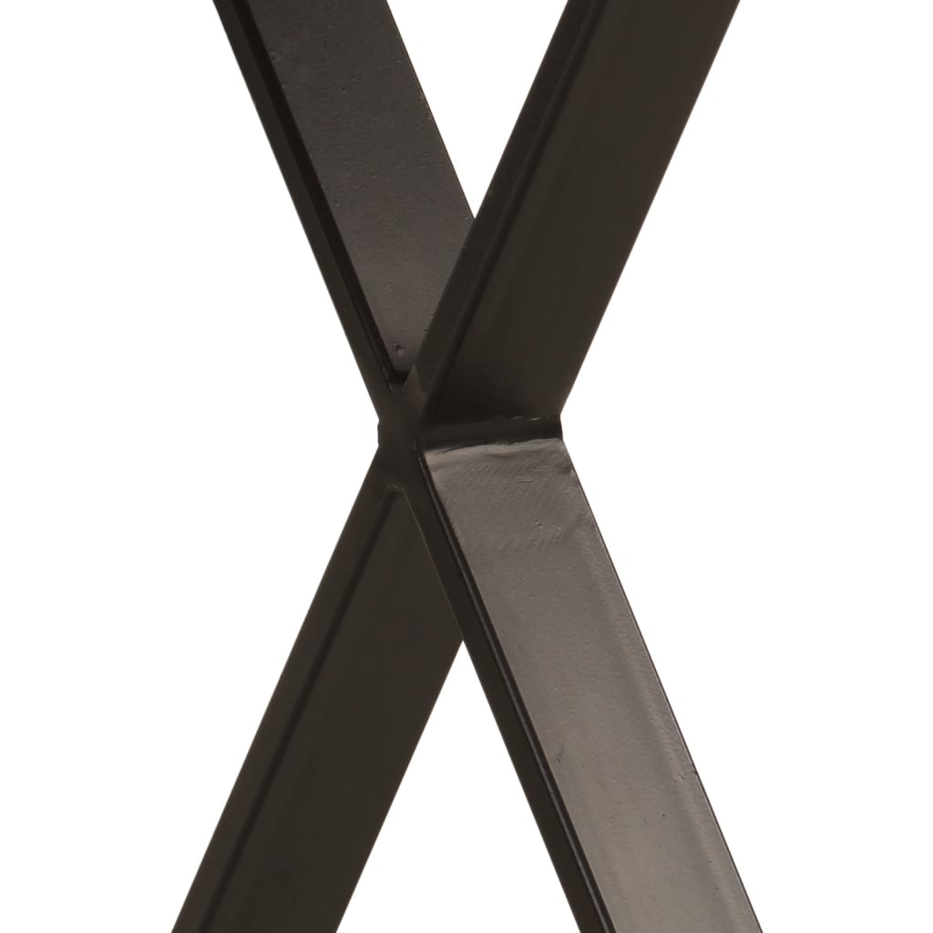 Ławka z naturalną krawędzią 105 cm - czarna, lite drewno akacjowe - number 7.