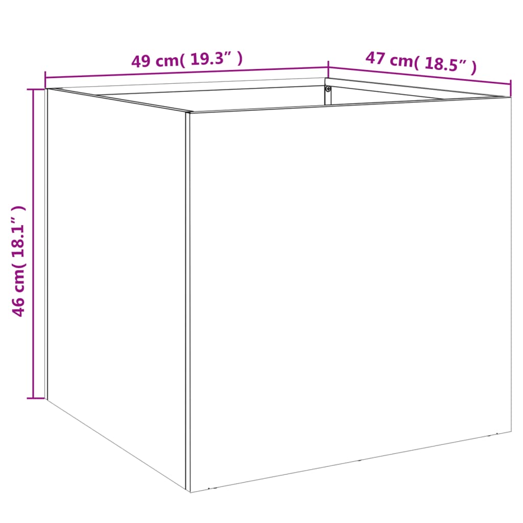Plant box steel white - steel/white, 49 x 47 x 46 cm, 1 - number 11.