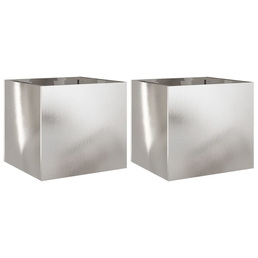 Plant boxes pc. stainless steel silver colored - silver, 32 x 30 x 29 cm, 2 - number 2.