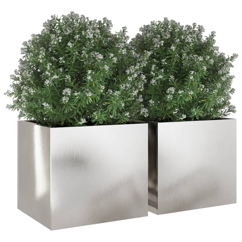Plant boxes pc. stainless steel silver colored - silver, 32 x 30 x 29 cm, 2 - number 4.