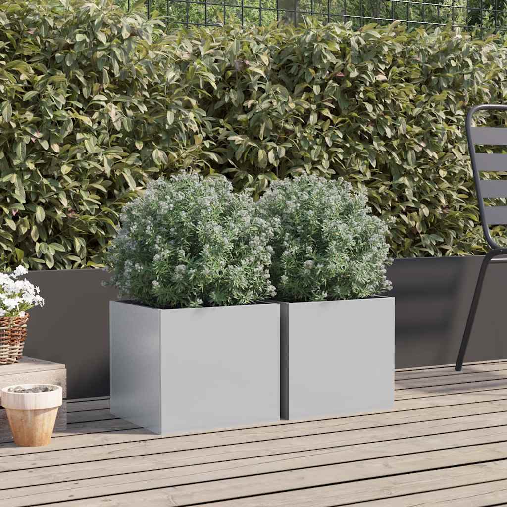 Planters pcs. galvanized steel silver - galvanized steel/gray, 32 x 30 x 29 cm, 2 - number 3.