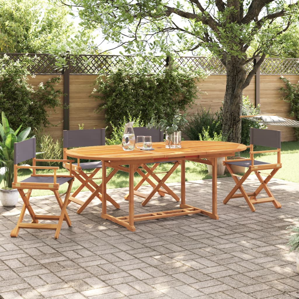 Krzesła ogrodowe szt. składane tkanina - ciemnoszary, 4 szt. - number 1.