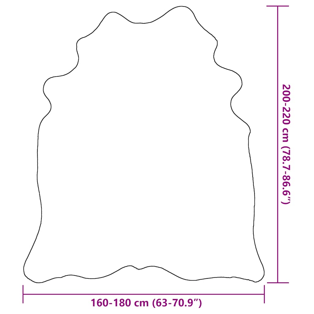 Cuir de vache - noir, 180 x 220 cm - number 9.