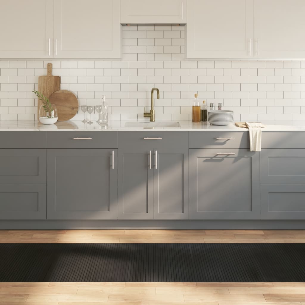 Gulvtæppe rektangulær bambus - sort, 70 x 400 cm - number 1.